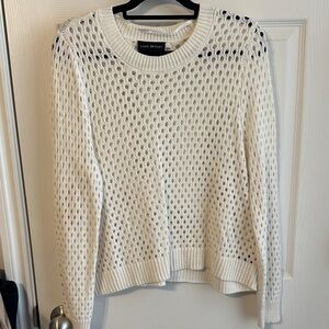 Lane Bryant Cream Open-Knit Sweater